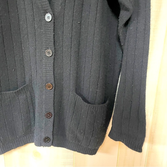 Vintage Laura Winston Black Lambswool Angora Rabbit Hair Button Cardigan Sz M - Picture 5 of 5